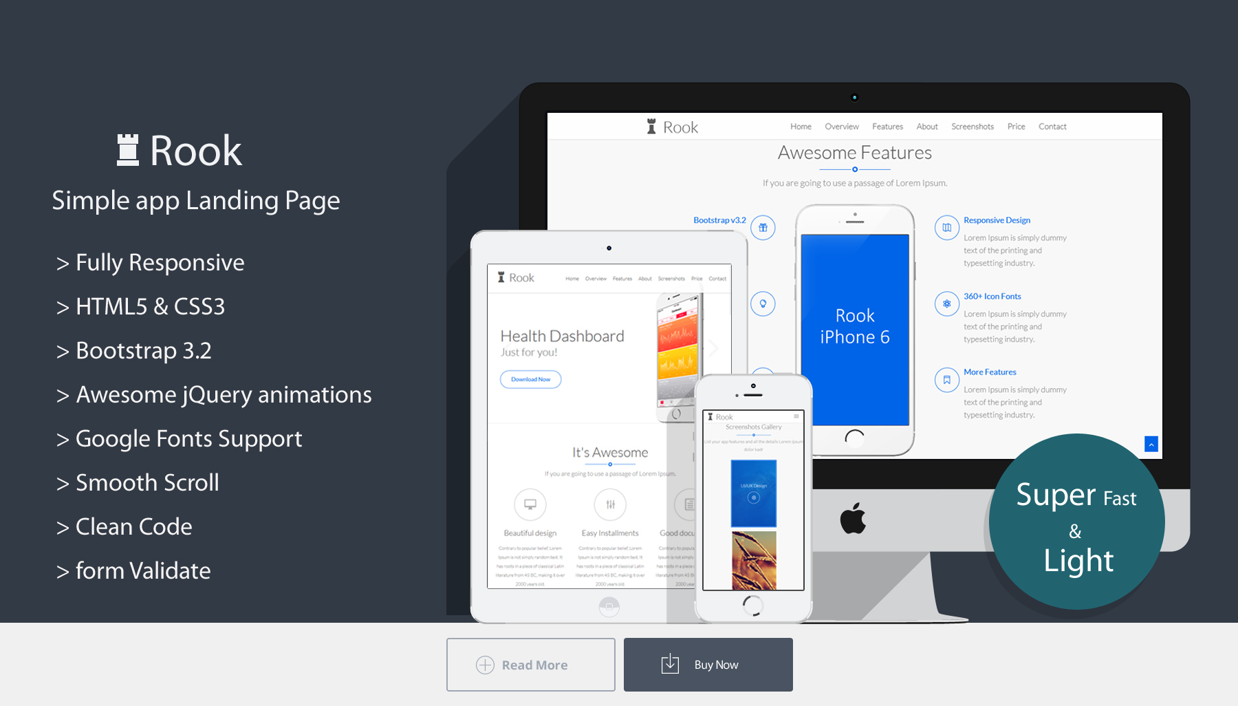 Rook - A Responsive App Landing Page